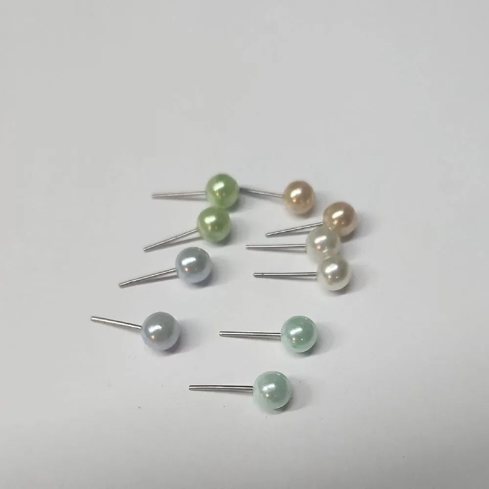 Charisma 6mm Elegant Composite Pearl Stud Earrings Hypoallergenic